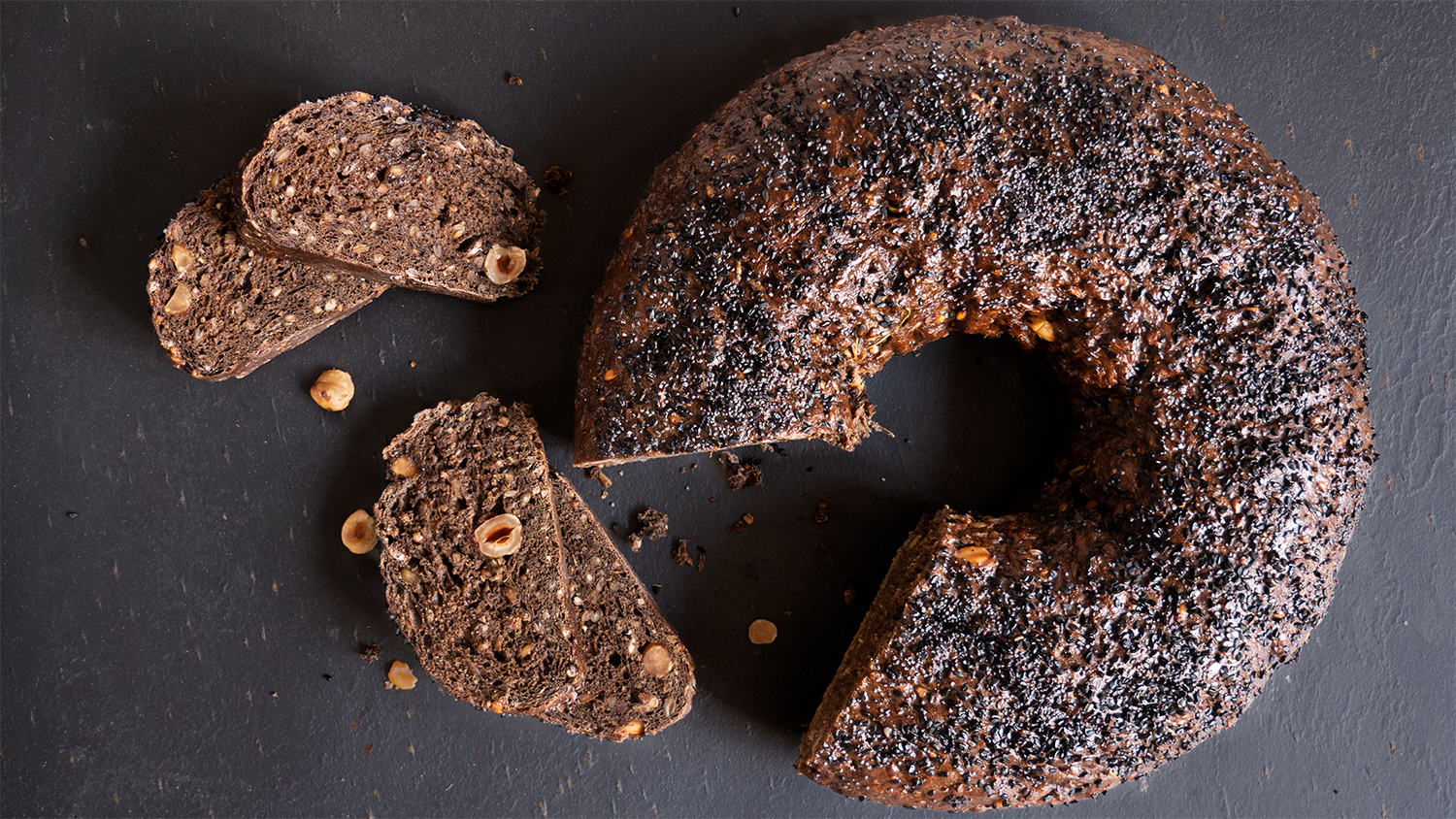 Recipe: Dark Malt Crown Loaf with Wholegrains and Cobnuts