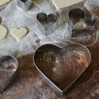 Professional Stainless Steel Pastry Cutters, Heart Shaped, Set of 9 by BakeryBits