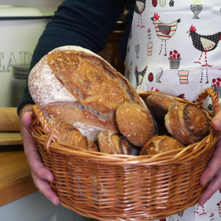 Handmade Round Bread or Roll Serving Basket 32cm diameter by BakeryBits