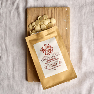 Chef's Drops 38% Natural White Chocolate, 1kg by Willie's Cacao