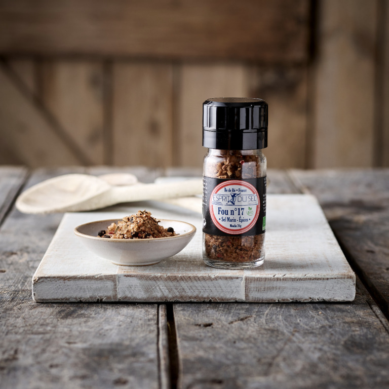 Organic Cayenne Pepper Grey Sea Salt (Esprit du Sel Fou No17), 70g by Esprit du Sel