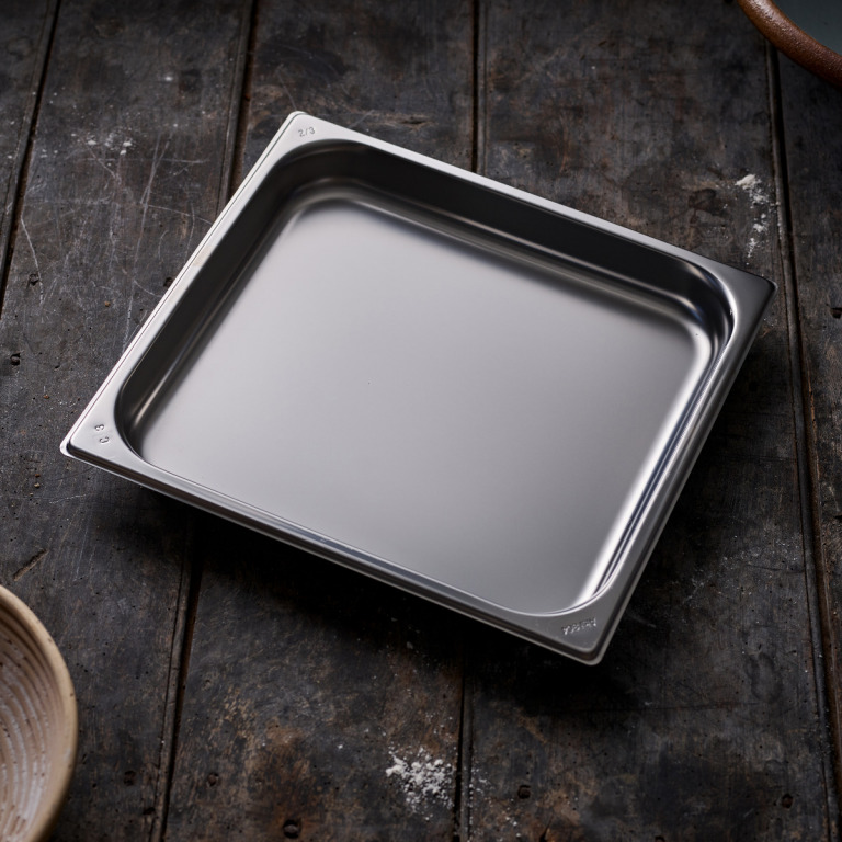 GN 2/3 40mm Deep Stainless Steel Tray (354x325mm) by Piron