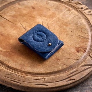 BakeryBits Puck Lame Reclaimed Leather Case - Blue by BakeryBits