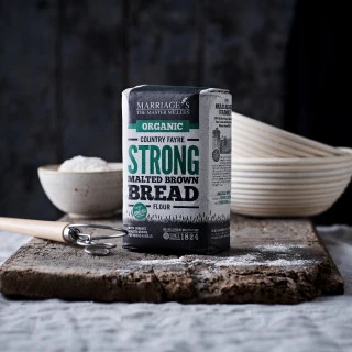 Short-Dated Marriage's Country Fayre Organic Strong Malted Brown Flour-1kg by WH Marriage