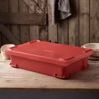 Uni-Box with Lid, 600x400x145mm - Red by BakeryBits